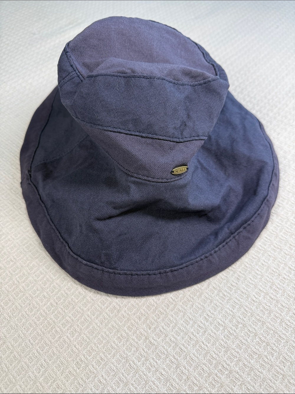 Scala dark navy blue canvas sun hat